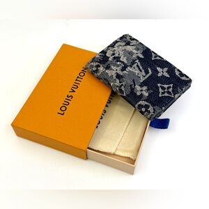 Authentic Louis Vuitton Monogram Tapestry Organizer Duposhe Card case M80025;box